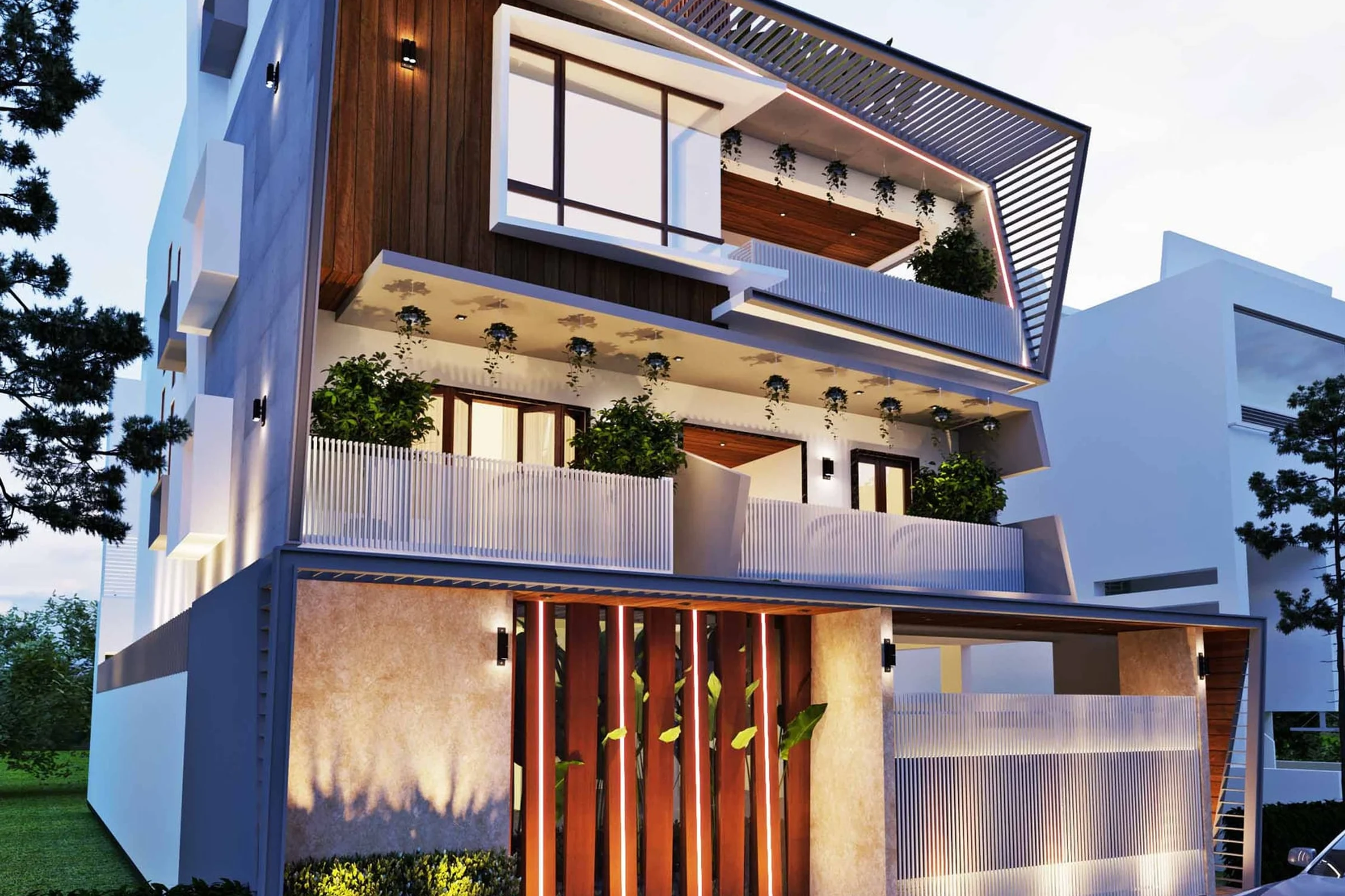 Mr. Abdul Kareem Residence contemporary villa by Unitz Dezignz