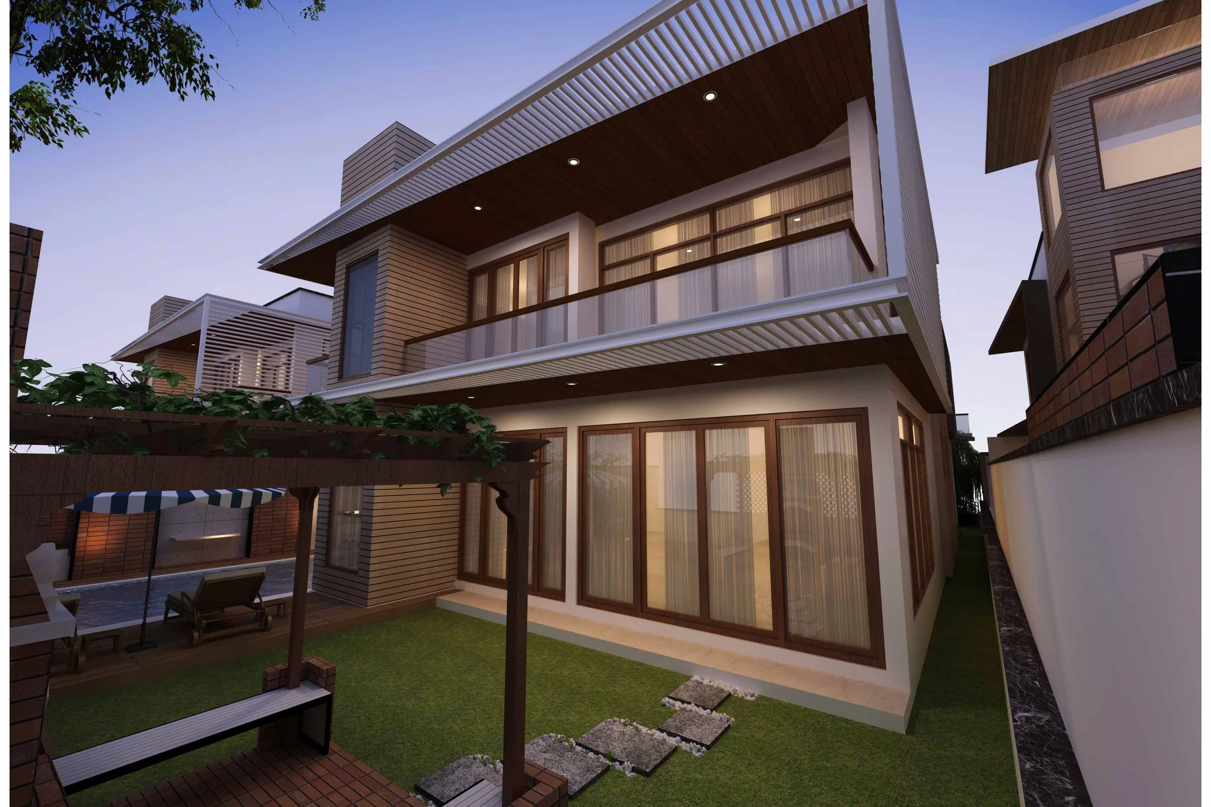 Destiny Villa luxury architectural courtyard by Unitz Dezignz